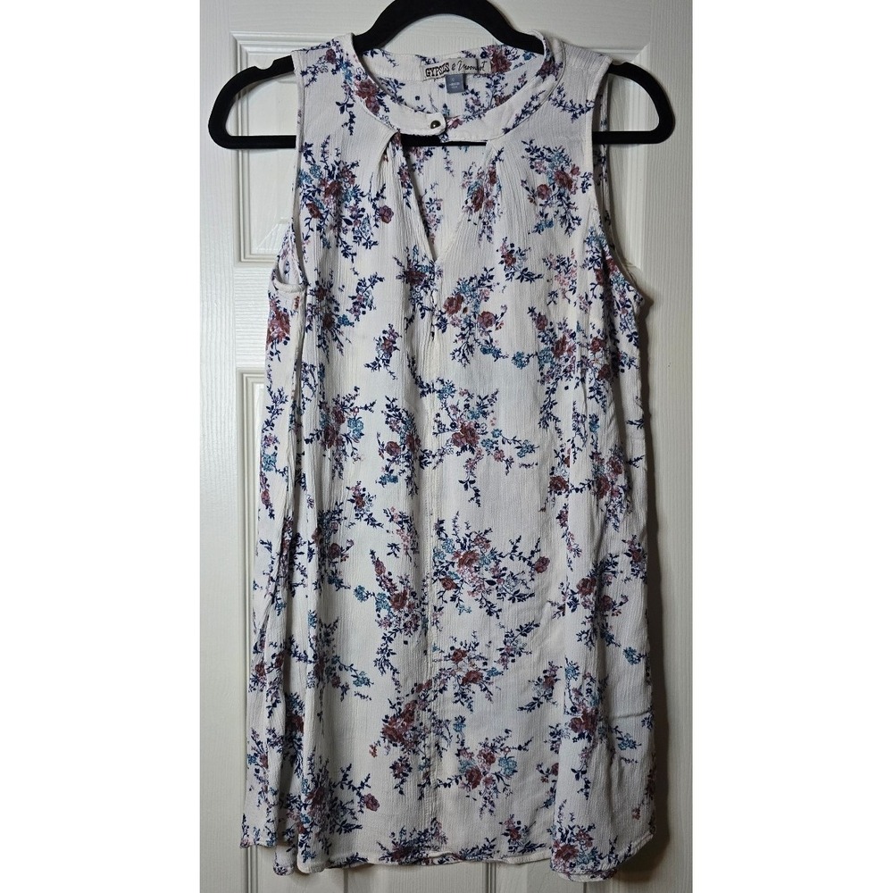 Women's Floral Tank Top Size 0 Boho Cottagecore Peasant Beach Vacation